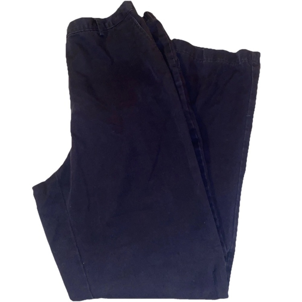 Lands End High Rise Straight Leg Pants Size 14 Navy